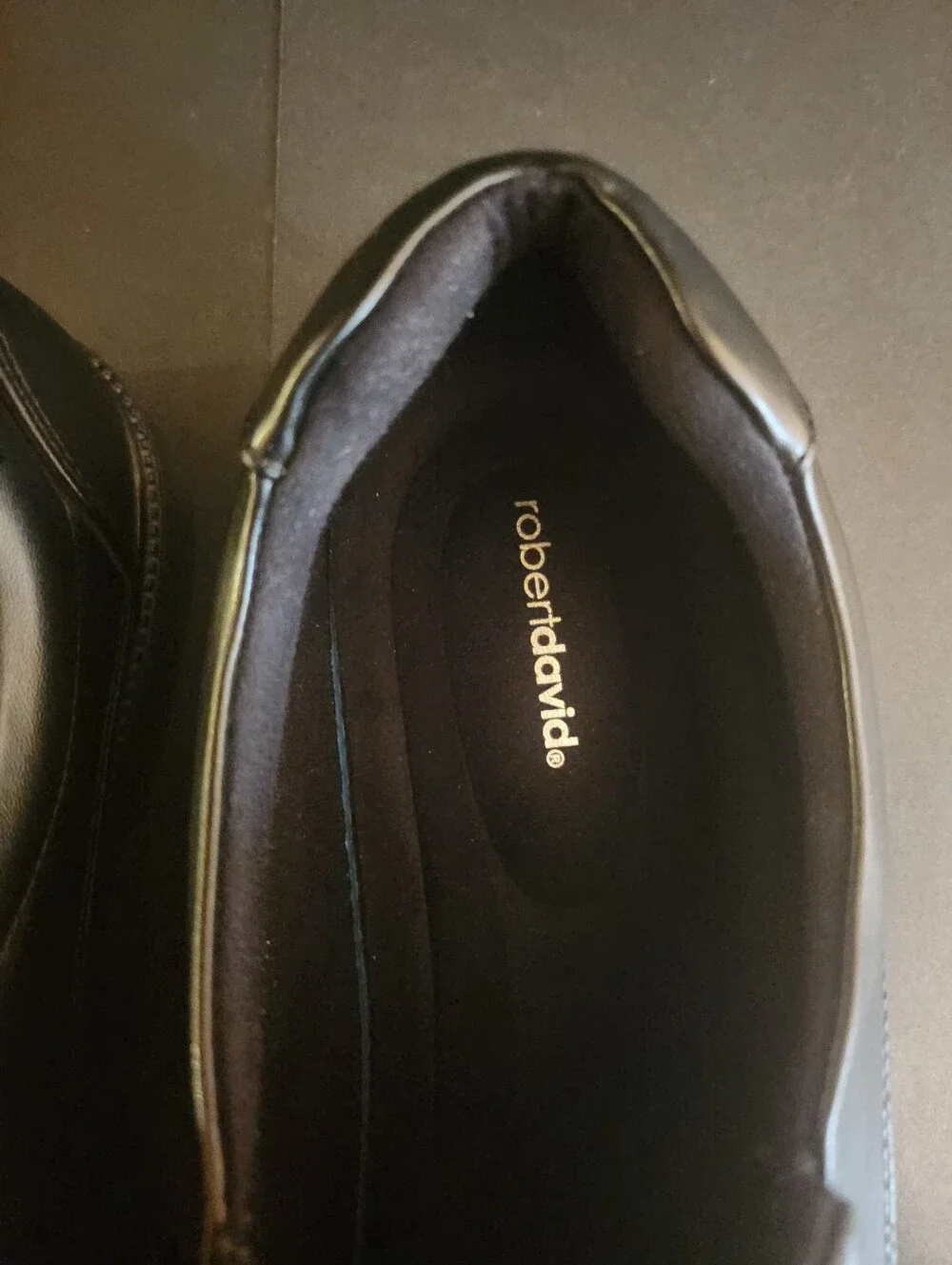 Robert David Men's Loafer Moc-Toe Black Shoes 13W Like NEW